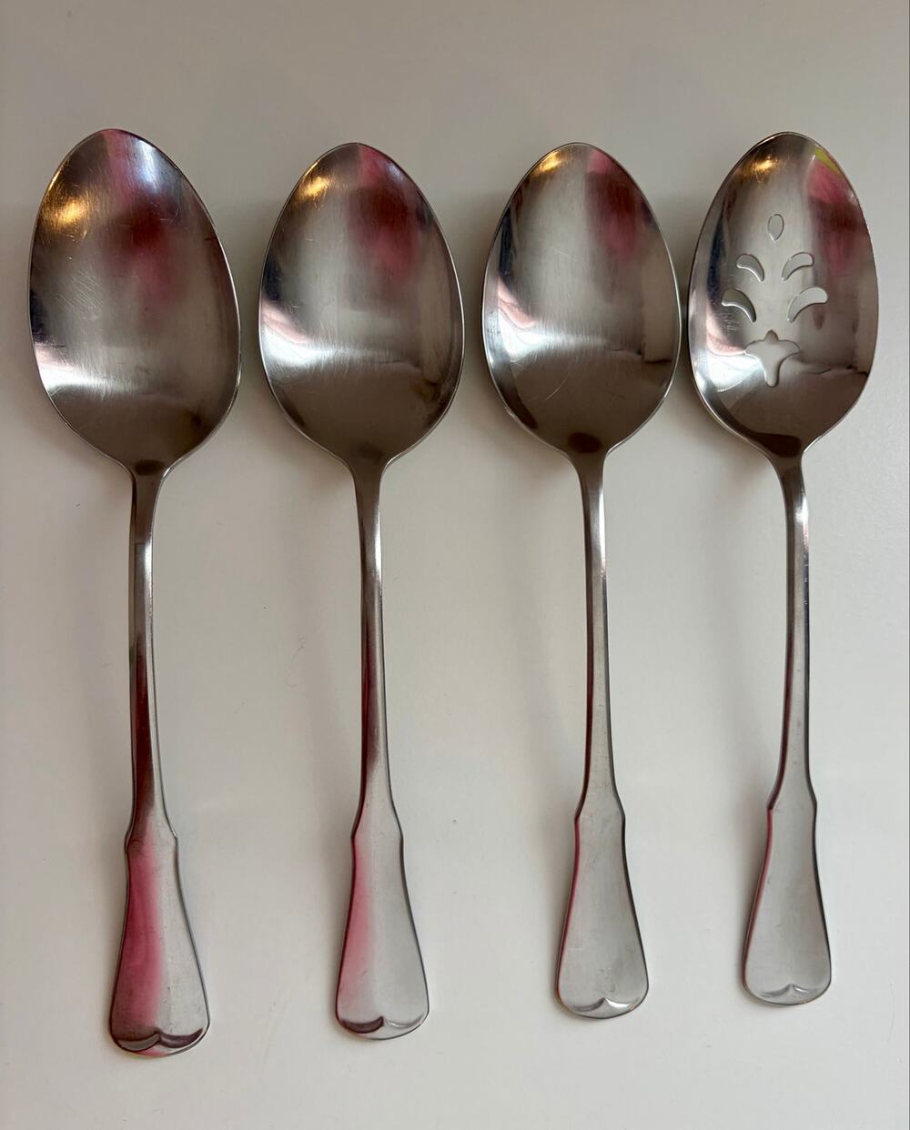 Oneida Patrick Henry Serving Spoon Set of 4 Pierced Slotted